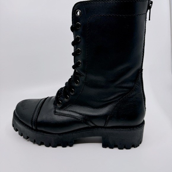 Steve Madden Olly Lace Up Women's Leather Boots Color Black SZ9.5 - Picture 6 of 13